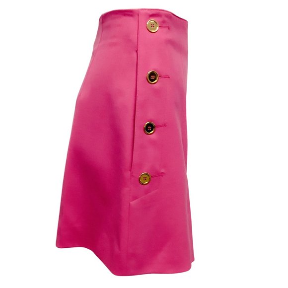 Patou Pink Wool Iconic Shorts with Gold Buttons - Picture 2 of 4